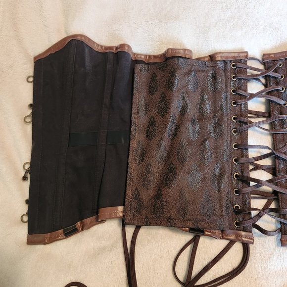 Brown and Brass Steampunk Overbust Corset - Picture 5 of 8